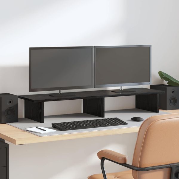 vidaXL Stojan na monitor Čierny dub 100 x 27 x 15 cm Kompozitné drevo