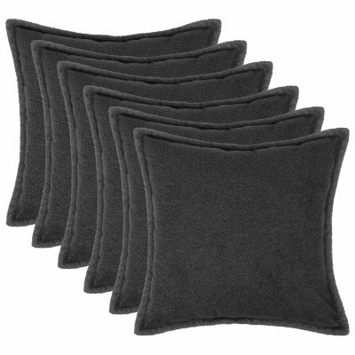 vidaXL Poťah na podložku 6 pcs HOUTEN Tmavosivá 55 x 55 cm Bouclé