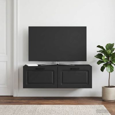 vidaXL Nástenná TV skrinka Čierna 98 x 31 x 30 cm Kompozitné drevo