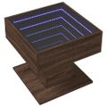 vidaXL Konferenčný stolík s LED hnedý dub 50x50x45 cm kompozitné drevo