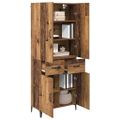 vidaXL Highboard Staré drevo 69,5 x 34 x 180 cm Kompozitné drevo