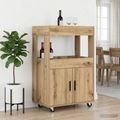 vidaXL Barový vozík Dub artisan 60 x 39.5 x 89 cm Kompozitné drevo