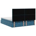 vidaXL Ottoman posteľ s matracom a LED Tmavo modrá 200 x 200 cm Zamat