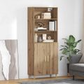 vidaXL Highboard Remeselný dub 69,5 x 32,5 x 180 cm Kompozitné drevo