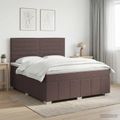 vidaXL Posteľ boxspring s matracom Tmavohnedá 140 x 200 cm Látka