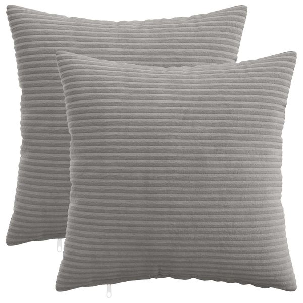 vidaXL Poťah na podložku 2 pcs HEERLEN Svetlosivá 40 x 40 cm manšestr