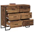 vidaXL Příborník 6-Šuplík Staré drevo 91 x 35,5 x 74,5 cm