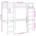 vidaXL Rám poschod. postele so stolom voskovohnedý 90x200 cm borovica