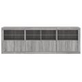 vidaXL Komoda s LED svetlami sivá sonoma 202x37x67 cm