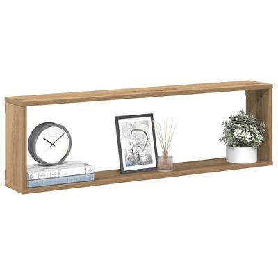 vidaXL Nástenné poličky v tvare kocky 100x15x30 cm kompozitné drevo