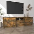 vidaXL TV skrinka dymový dub 140x35x40 cm spracované drevo