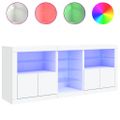 vidaXL Komoda s LED svetlami biela 162x37x67 cm