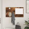 vidaXL Vešiak na stenu Nástenná montáž Dymová dub 90 x 10 x 50 cm