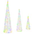 vidaXL Vianočný stromček 3 ks 90 LED Viacfarebný 20 x 20 x 80 cm Akryl
