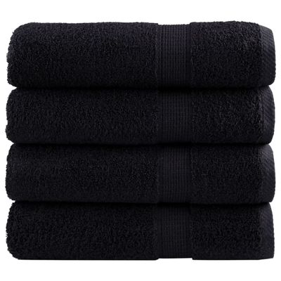 vidaXL Prémiové osušky SOLUND 4 ks čierne 70x140 cm 600 g/m2
