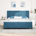 vidaXL Posteľ s pružinovým rámom Modrá 200 x 200 cm Zamat