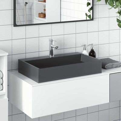 vidaXL Umývadlo minerálny/mramorový odliatok 60x38x11cm antracitové