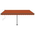 vidaXL Ručne zaťahovacia markíza s LED 400x300 cm oranžová a hnedá