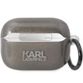 Obal Karl Lagerfeld pre AirPods Pro 2 KLAP2HNKCTGK čierny TPU Glitter NFT Karl&Choupette