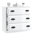 vidaXL Komoda lesklá biela 70x35,5x67,5 cm spracované drevo
