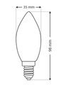Dekoračná LED žiarovka FILAMENT Trixline 5W 600lm C35 E14 teplá biela