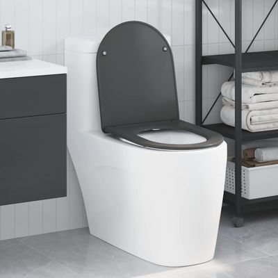 vidaXL WC sedadlo Antracit 47 x 36 x 3,4 cm Duroplast
