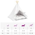 vidaXL Psí teepee s vankúšom Biela 60 x 60 x 70 cm Polyester