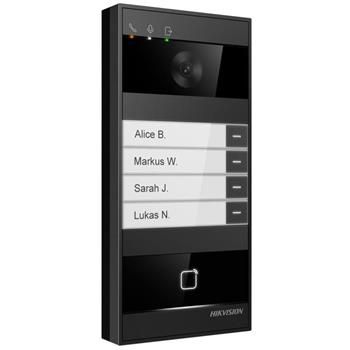 IP dverný interkom 4-tlac., 4MPx kamera 150°, rozpoznávanie tváre, čítačka kariet, Wi-Fi, Bluetooth