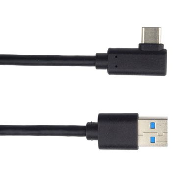 PremiumCord Kábel USB typ C/M zahnutý konektor 90 ° - USB 3.0 A/M, 50cm