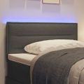 vidaXL LED hlavová doska s LED pásikmi Tmavo šedá 80 cm látka