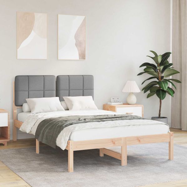 vidaXL Rám postele s čalúneným čelom Svetlosivá 120 x 200 cm