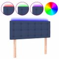vidaXL Čelo postele s LED modré 100x5x78/88 cm látka