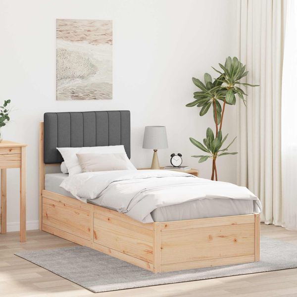 vidaXL Rám postele s čalúneným čelom Tmavo šedá 80 x 200 cm