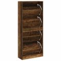 vidaXL Botník dymový dub 63x24x147 cm spracované drevo