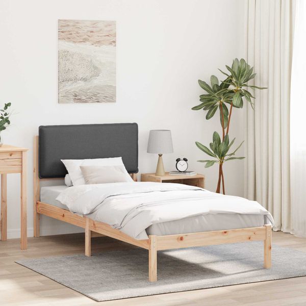 vidaXL Rám postele s čalúneným čelom Hnedá a tmavošedá 90 x 200 cm