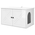 vidaXL Mačka Dom Lesklá biela 85 x 55 x 50,5 cm Kompozitné drevo