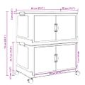 vidaXL stohovateľný úložný box s kolesami 2-poschodový 75L 64x40x76 cm