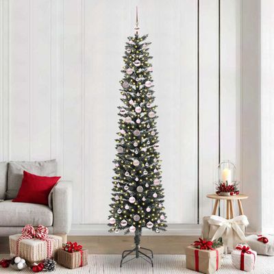 vidaXL Umelý vianočný stromček Zelená 240 cm PVC, plast a oceľ