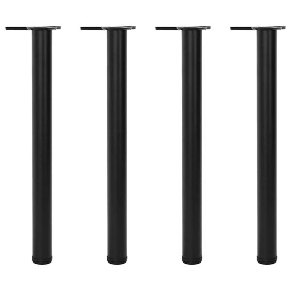 Stolové nohy s nastaviteľnou výškou, čierne 710 mm 4 ks