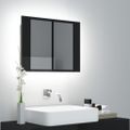 vidaXL LED kúpeľňová zrkadlová skrinka lesklá čierna 60x12x45 cm akryl