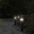 vidaXL Vonkajšia stojaca lampa so senzorom čierna 50 cm hliník
