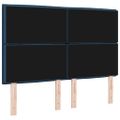 vidaXL LED hlavová doska s LED pásikmi Modrá 144 cm látka