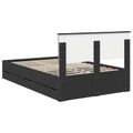 vidaXL Rám postele so zásuvkou Čierna 120 x 200 cm Inžinierske drevo