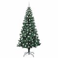 vidaXL Umelý predsvietený vianočný stromček Zelená 240 cm PVC a kov