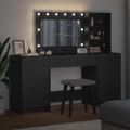 vidaXL Toaletný stolík 3 ks Čierny dub 78,5 x 41 x 135 cm