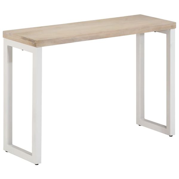 vidaXL Konzolový stolík hnedý 110x35x76 cm mangovníkový masív a železo