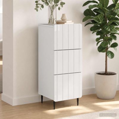 vidaXL Zásuvkový kabinet Biela 33 x 34,5 x 92 cm Kompozitné drevo
