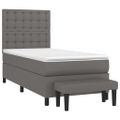 vidaXL Boxspring posteľ s matracom sivá 90x200 cm umelá koža