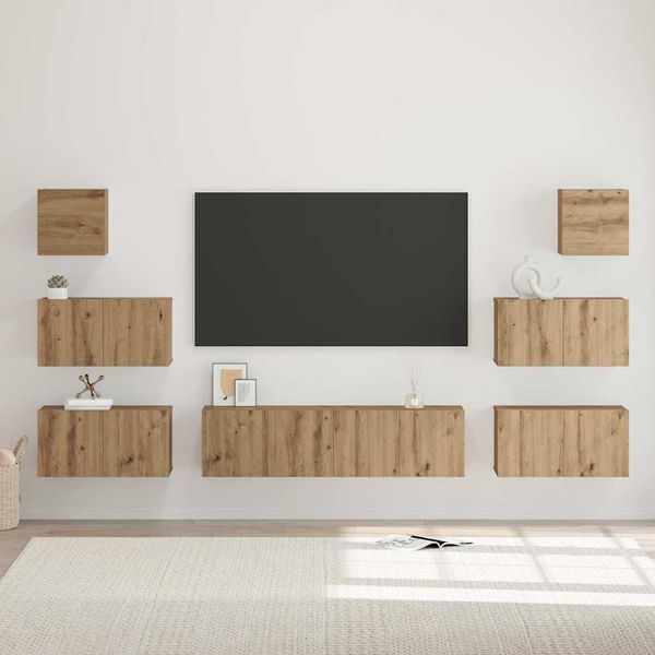 vidaXL Zostava TV skriniek 8 pcs Remeselný dub Kompozitné drevo