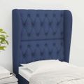 vidaXL Čelo postele so záhybmi modré 83x23x118/128 cm látka
